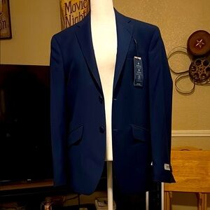 Reaction Kenneth Cole Blue Sport Coat Classic Notched Lapels